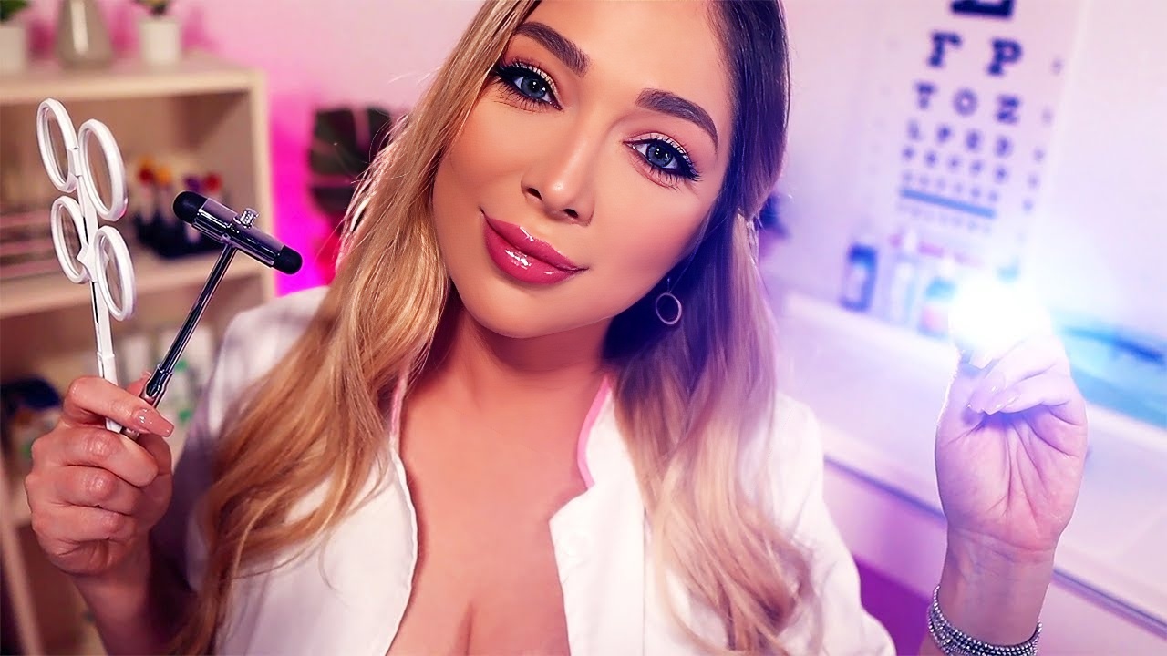 最快的 ASMR 护士检查、颅神经检查、眼科检查、理发店 RP 和化妆应用