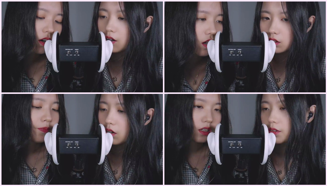 ASMR 3Dio 双脑进食 |吸气，吹耳（不说话） 双胞胎Asmr ASMR视频