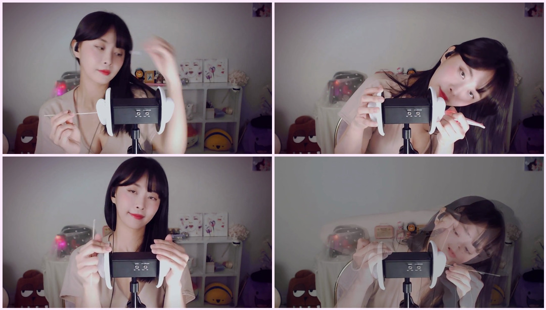 [ASMR] MIMO l 3DIO 的强化刺痛耳朵清洁（绒毛和木头） Mimo ASMR视频